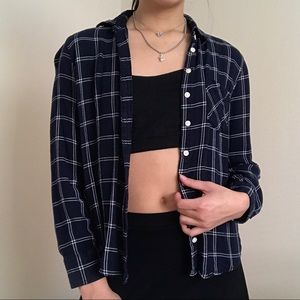 Blue & white plaid flannel